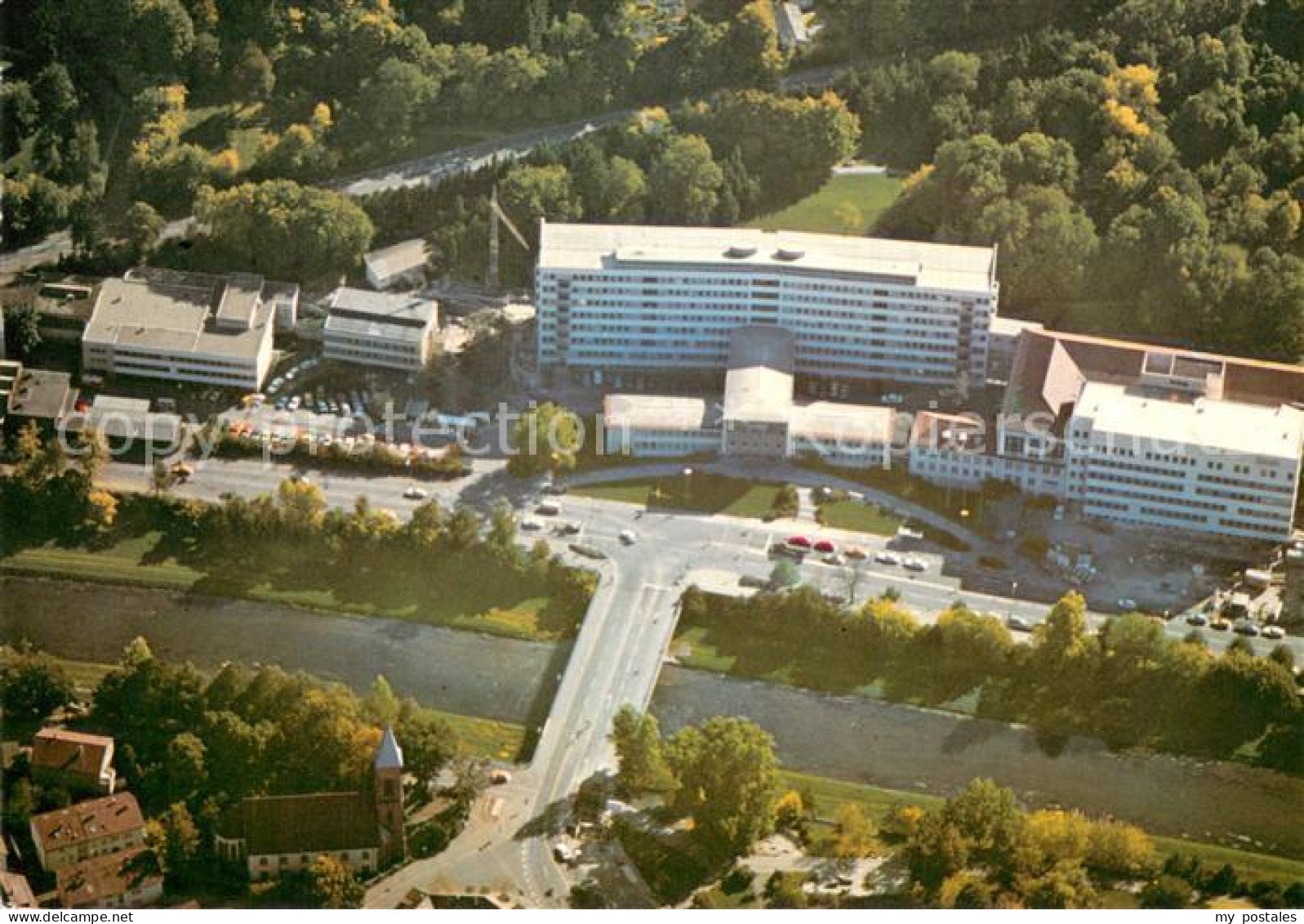 73759257 Pforzheim Fliegeraufnahme Staedt. Krankenhaus Altstaedter Bruecke U. Al - Pforzheim