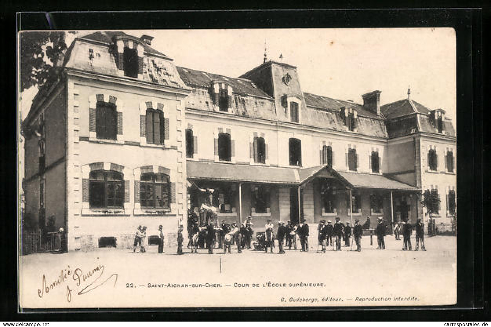 CPA Saint-Aignan-sur-Cher, Cour De L`École Supérieure  - Saint Aignan