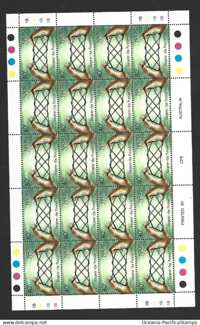 Nauru 1988 String Figures 25c / 40c / 55c Values In Full Sheets Of 25 MNH , 1 Sheet With Gum Issues - Nauru