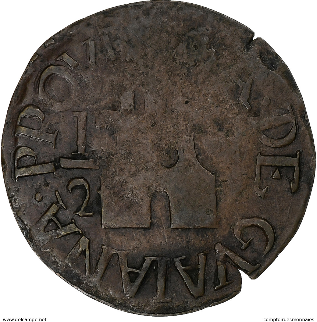 Guyana, Ferdinand VII, 1/2 Réal, Royalist Coinage, Cuivre, TB+, KM:41 - Guyana