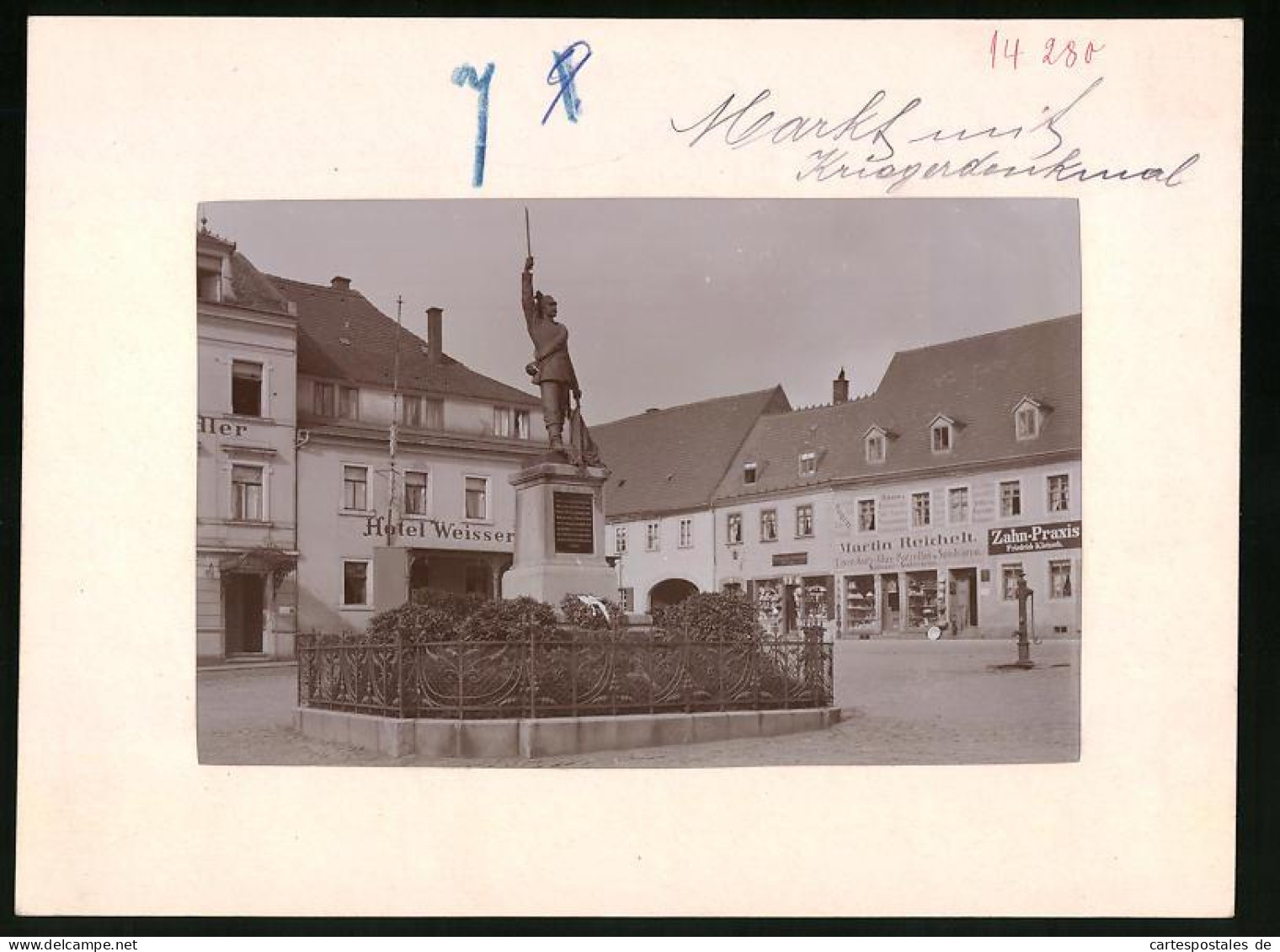 Fotografie Brück & Sohn Meissen, Ansicht Wilsdruff, Marktplatz M. Spielwarenladen Martin Reichelt, Zahn-Praxis & Denk  - Orte