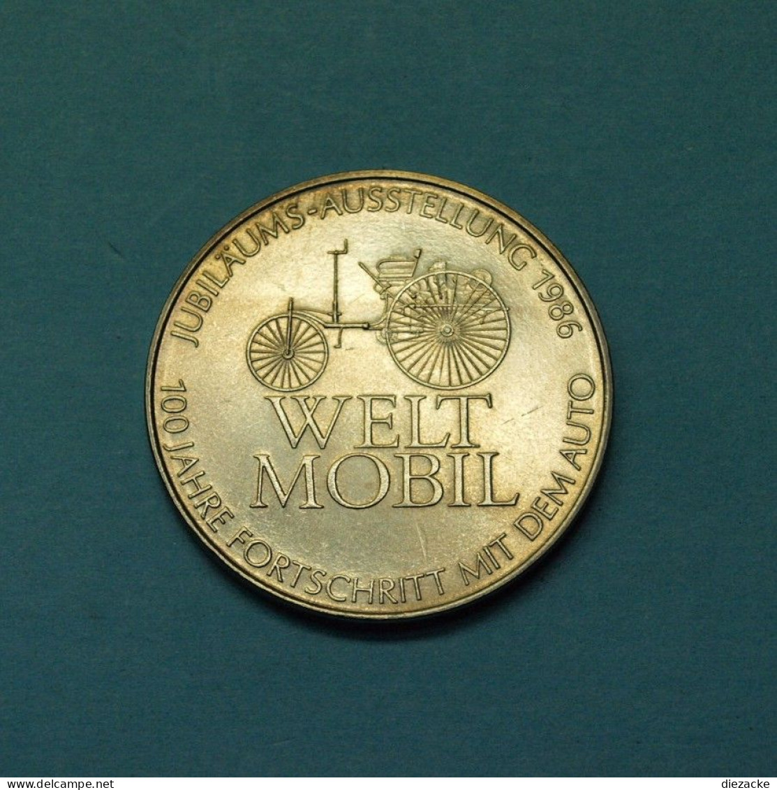 1986 Medaille Daimler-Benz Welt-Mobil, Messing ST (M5147 - Non Classificati