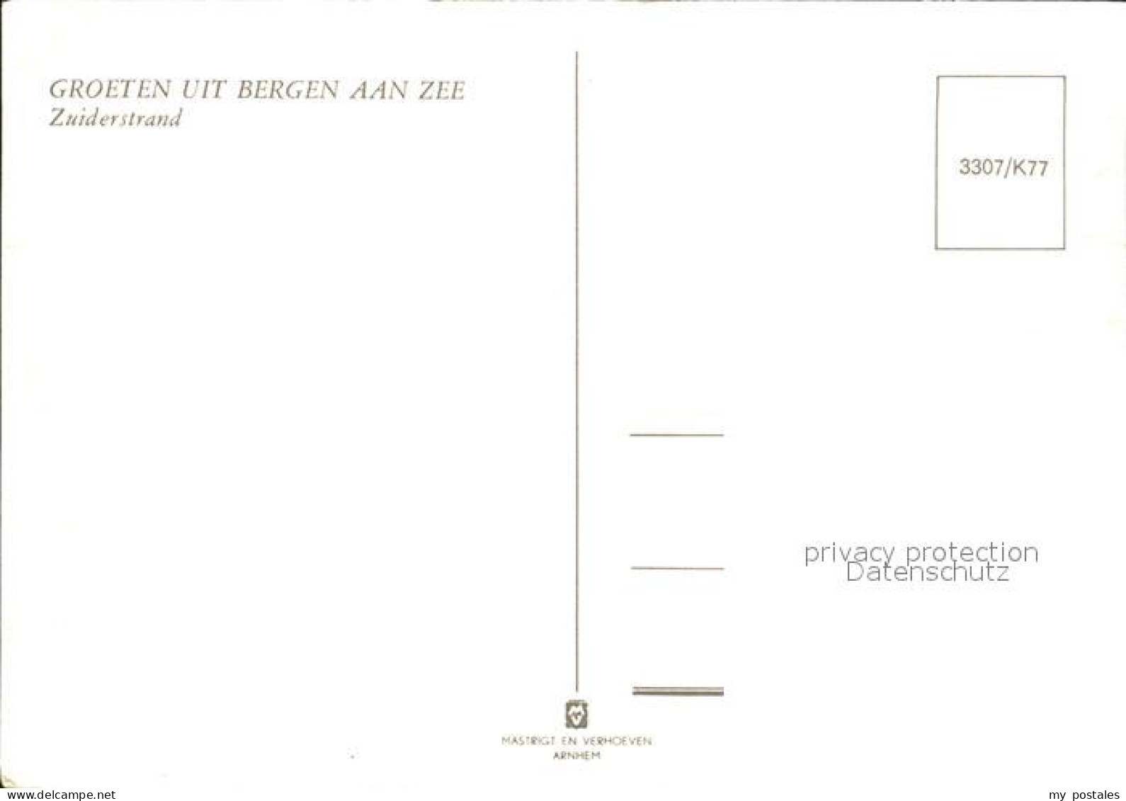 72492947 Bergen Aan Zee Strand  - Autres & Non Classés