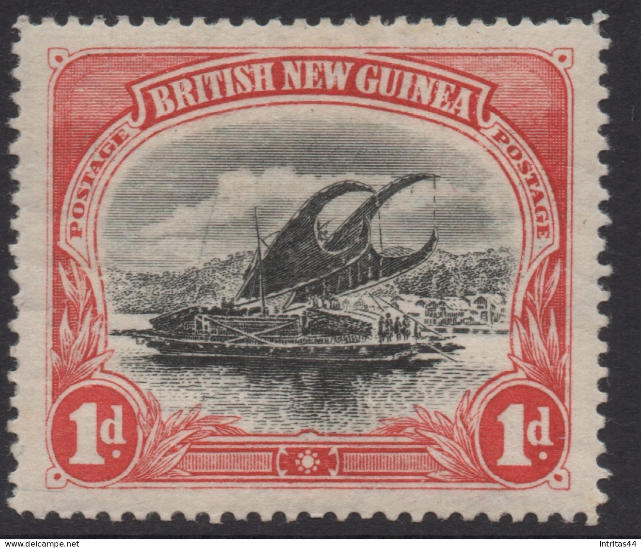 PAPUA NEW GUINEA (BNG)1901-05   " 1d BLACK AND CARMINE LAKATOI  " STAMP  WMK VERTICAL SG.2 MLH. - Papúa Nueva Guinea