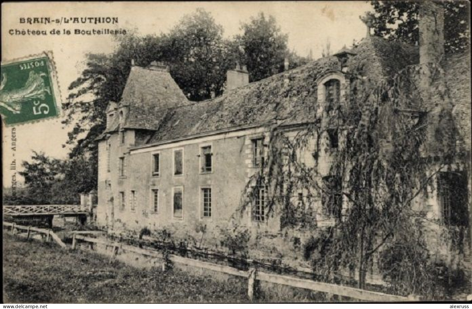 Postcard 1908 Brain On The Authion Loire Authion Maine Et Loire, Chateau De La Bouteillerie, Used - Angers