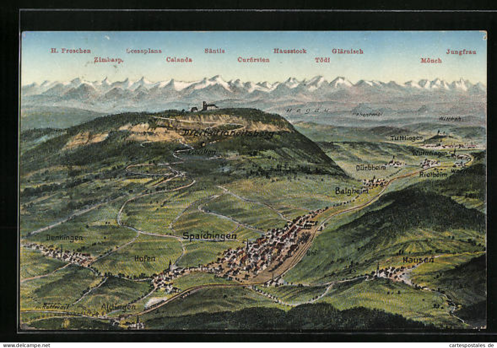 AK Spaichingen, Landkarte Mit Säntis Und Hausstock  - Andere & Zonder Classificatie