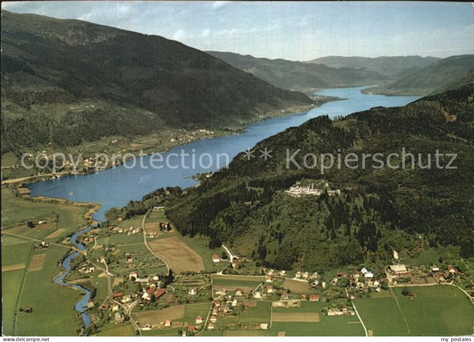 72492253 Ossiachersee Ruine Landskron Fliegeraufnahme Ossiachersee - Andere & Zonder Classificatie