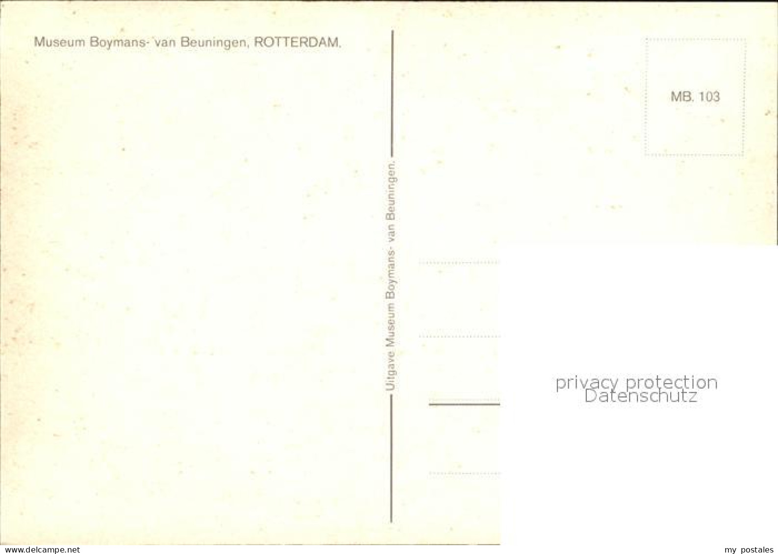 72491964 Rotterdam Museum Boymans Von Beuningen  - Altri & Non Classificati