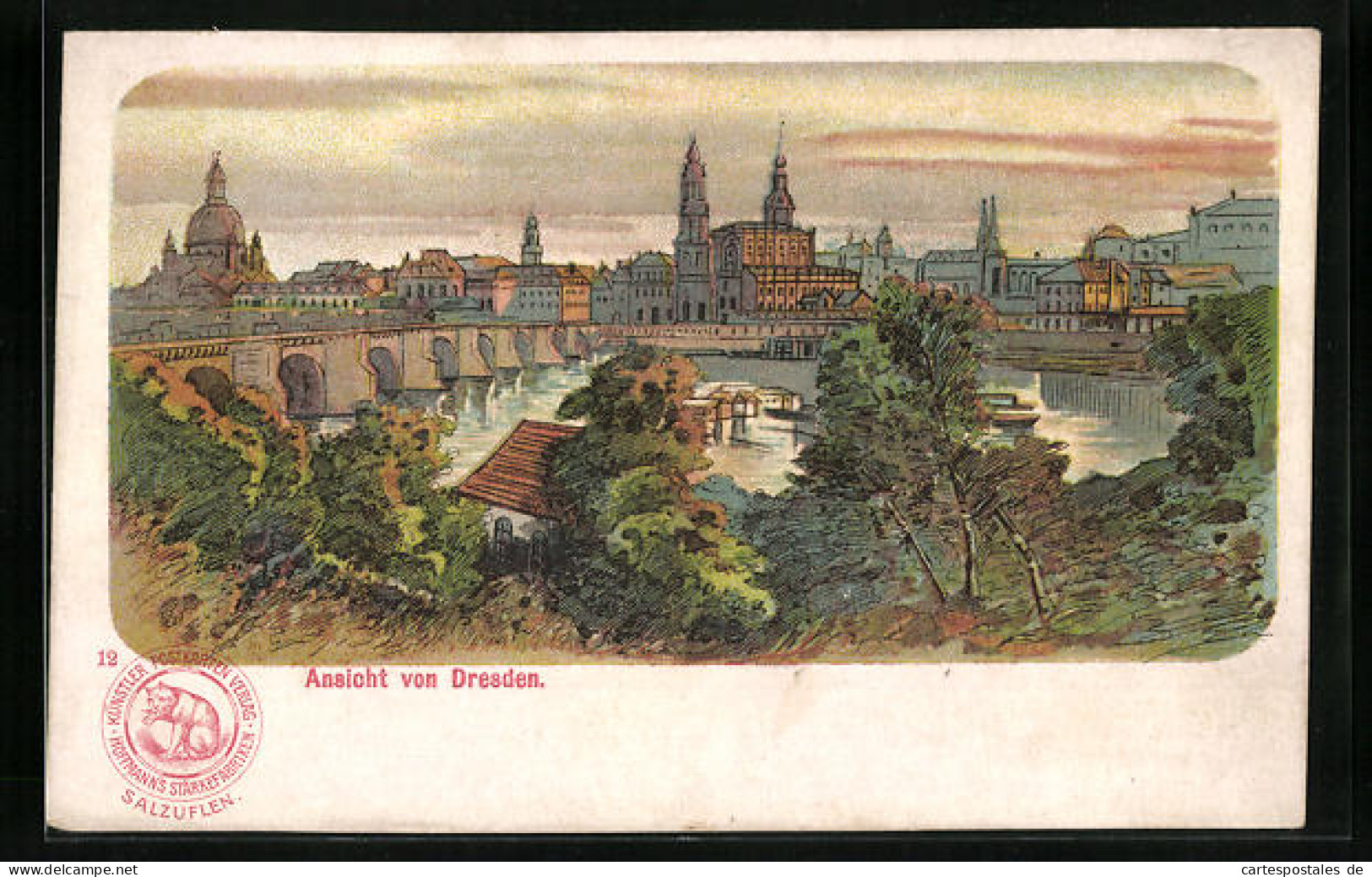 Lithographie Dresden, Ansicht Der Stadt  - Dresden