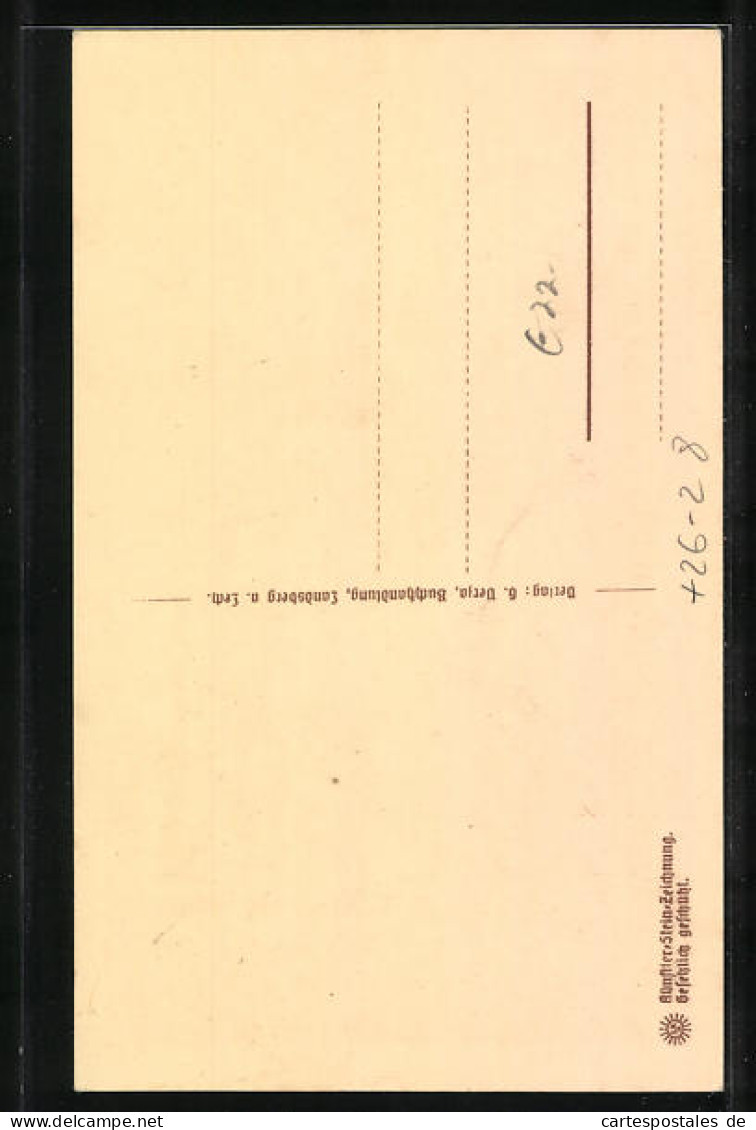 Steindruck-AK Landsberg A. Lech, Der Hauptplatz Mit Rathaus  - Autres & Non Classés