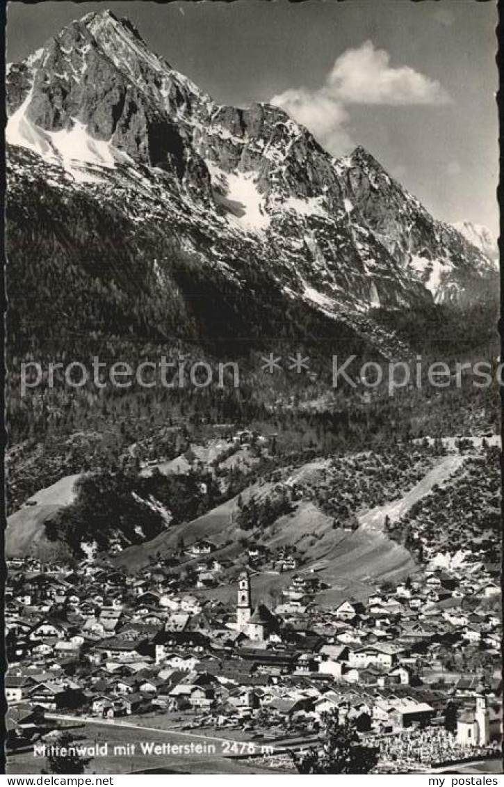 72489696 Mittenwald Bayern Fliegeraufnahme Mit Wetterstein Mittenwald - Mittenwald