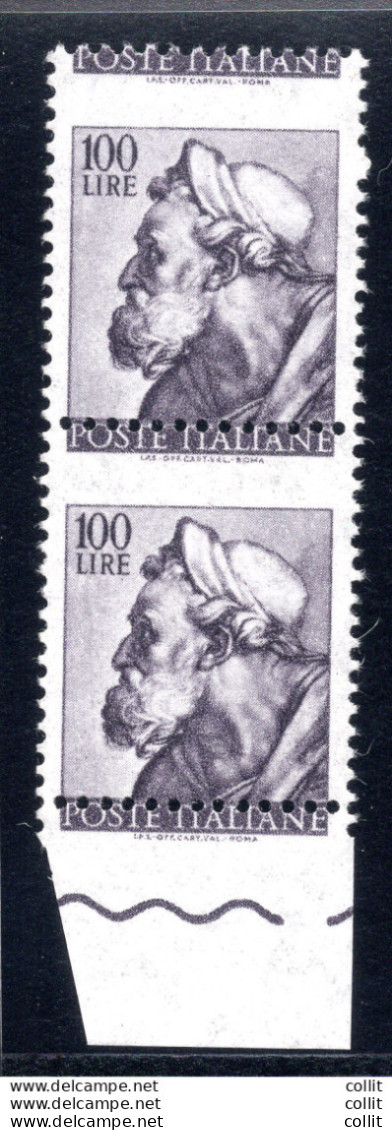 Michelangiolesca Lire 100 Stelle IV Varietà Poste Italiane In Alto - Variétés Et Curiosités