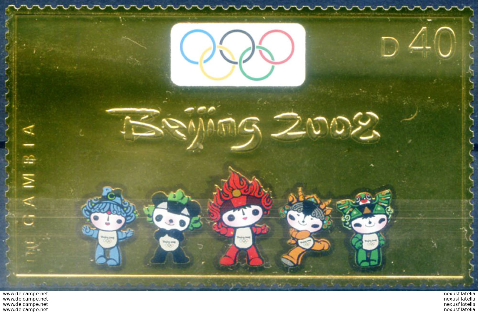 Sport. Olimpiadi Pechino 2008. Francobollo "oro". - Gambie (1965-...)
