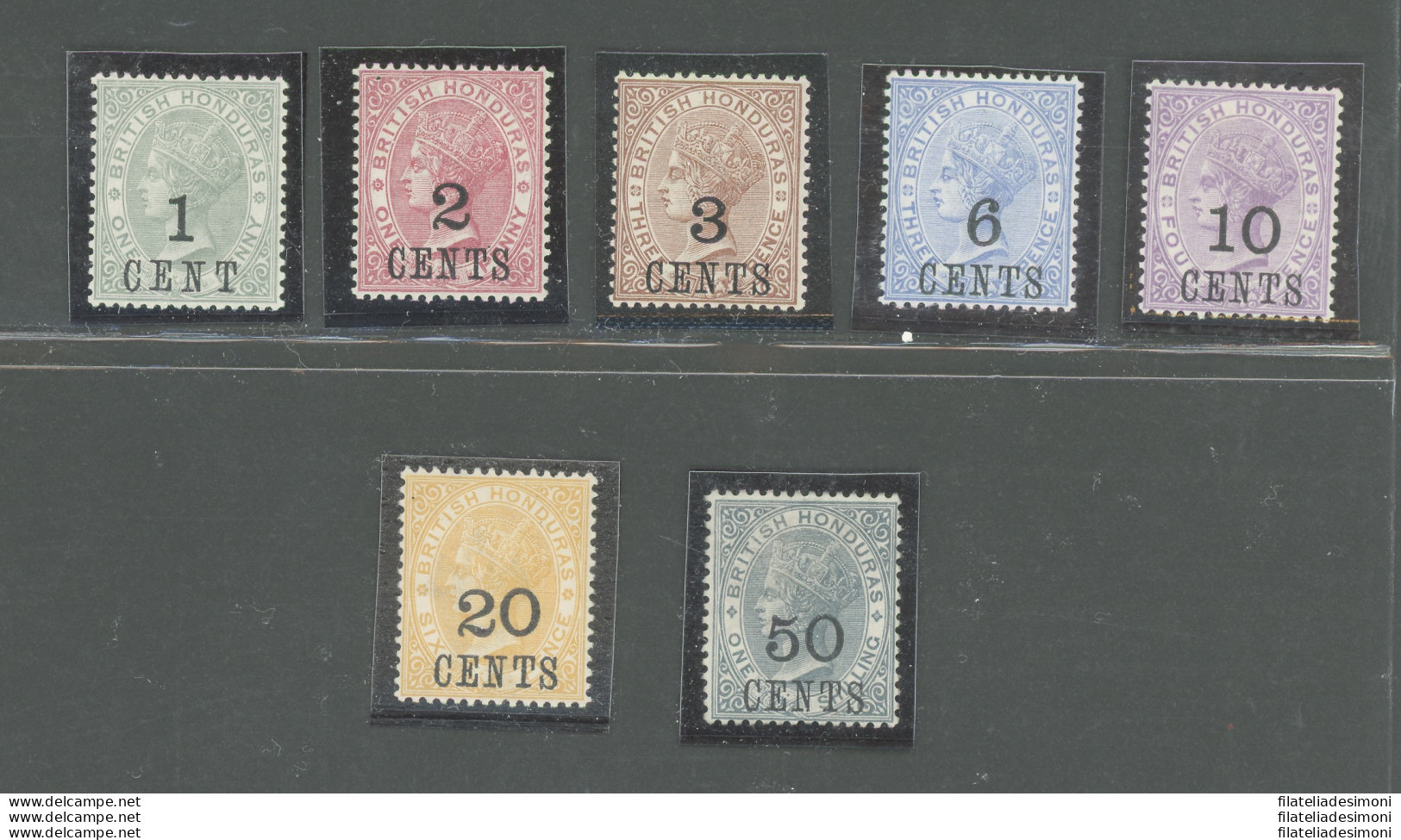 1888-91 BRITISH HONDURAS, Stanley Gibbons N. 36-42 - Serie Di 7 Valori - MH* (36-41) - Senza Gomma (42) - Altri & Non Classificati