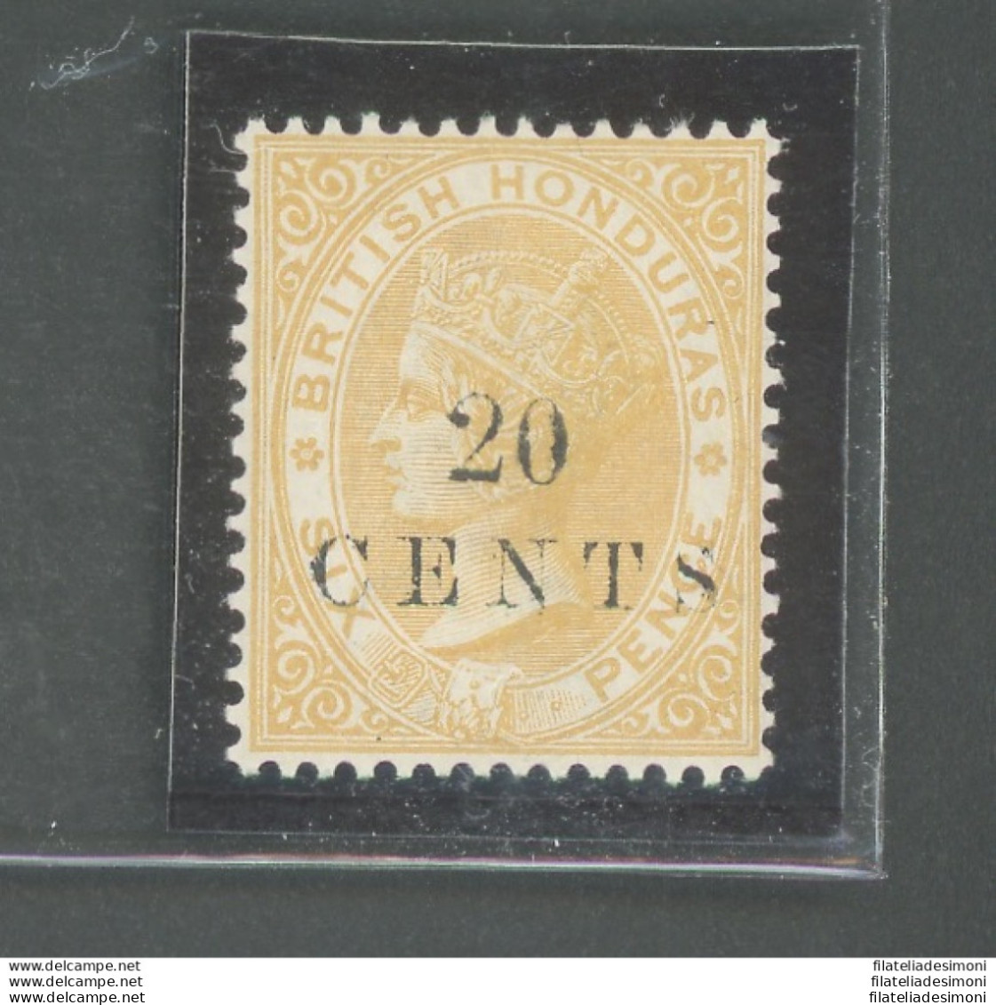 1888 BRITISH HONDURAS, Stanley Gibbons N. 29 - 20 Cent On 6d. Yellow - MLH* - Sonstige & Ohne Zuordnung