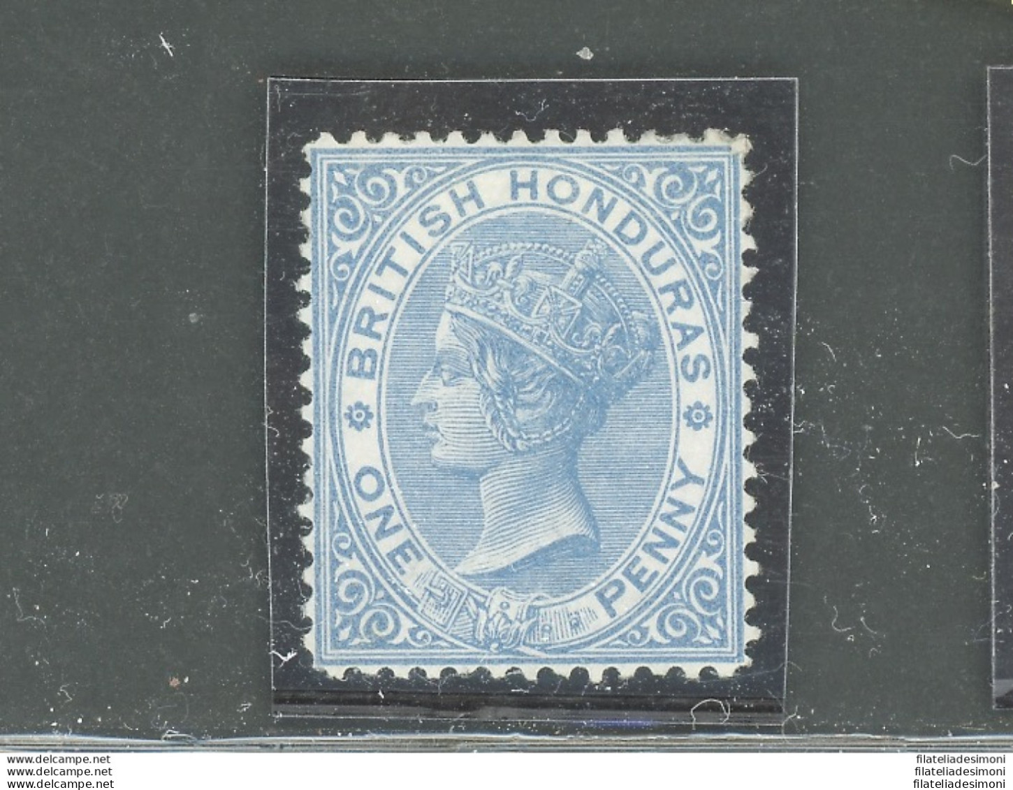 1872-79 BRITISH HONDURAS, Stanley Gibbons N. 12- 1d. Blue - MH* - Sonstige & Ohne Zuordnung
