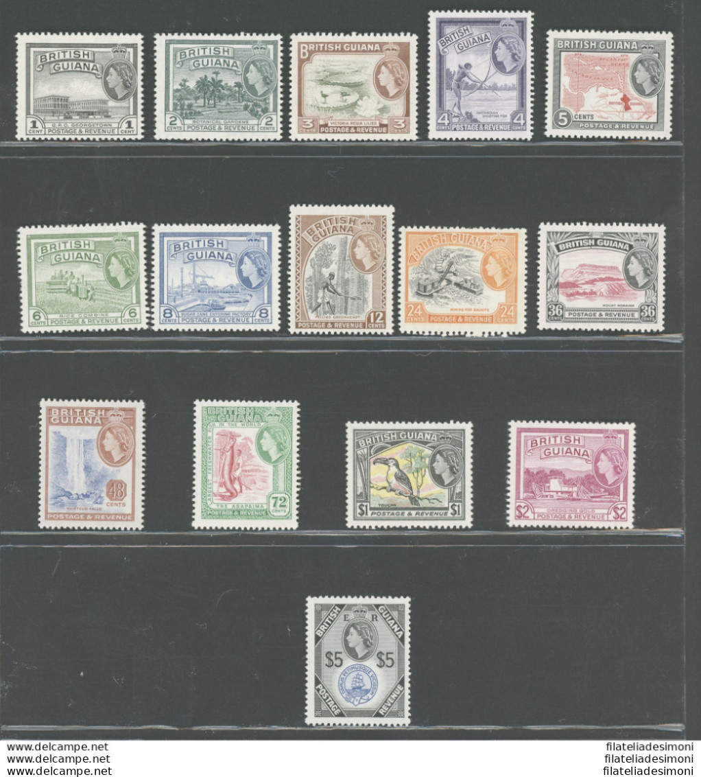 1954-63 BRITISH GUIANA - Stanley Gibbons N. 331-45, 15 Valori - MNH** - Otros & Sin Clasificación