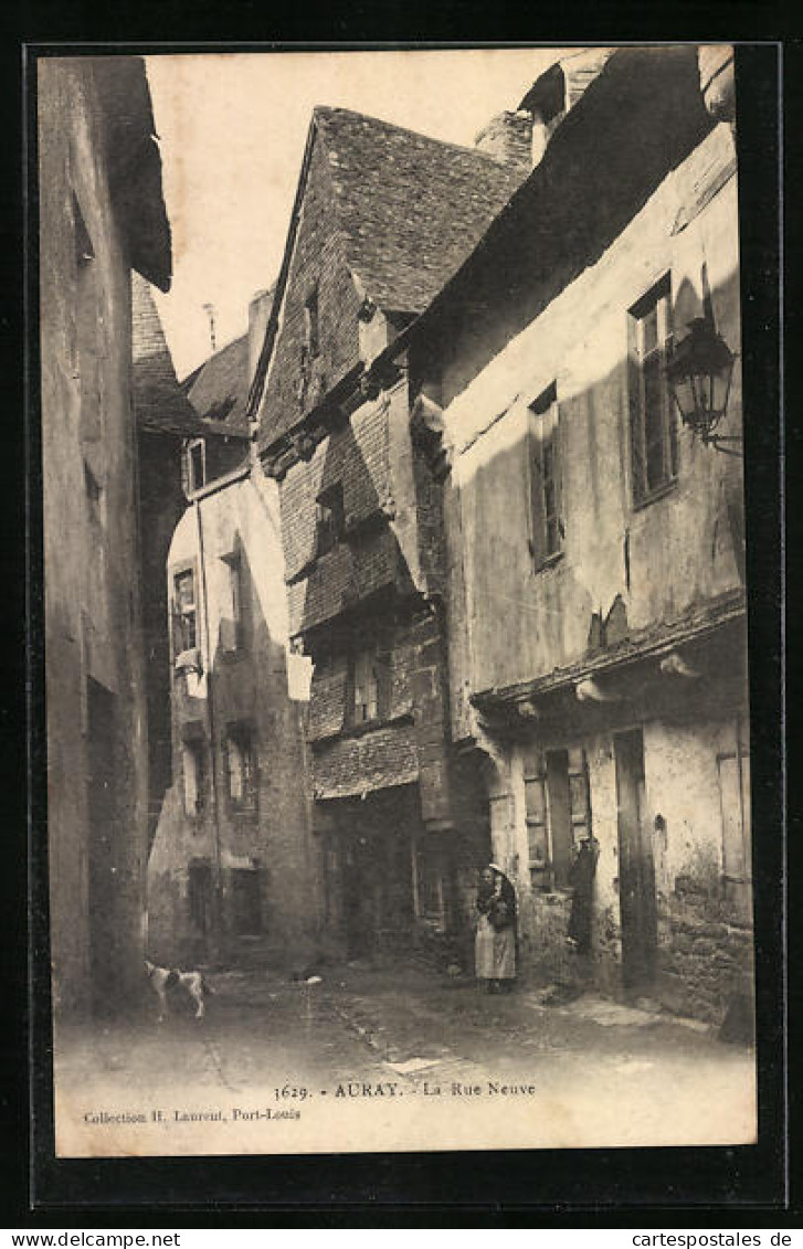 CPA Auray, La Rue Neuve, Vue De La Rue  - Auray