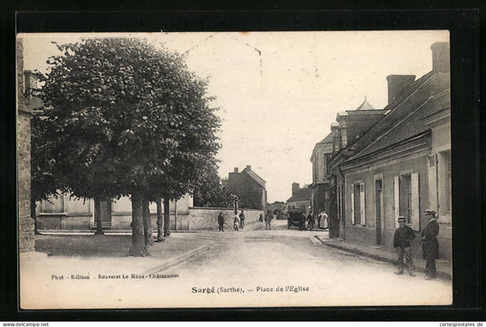 CPA Sargé, Place De L'Eglise  - Autres & Non Classés