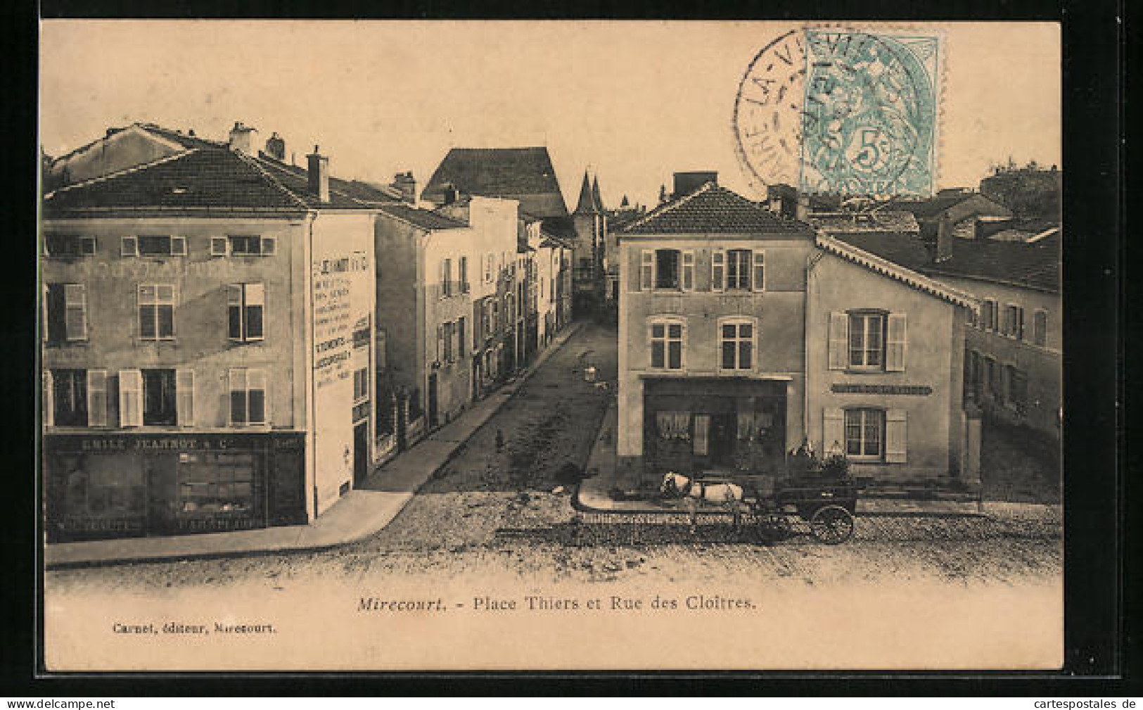 CPA Mirecourt, Place Thiers Et Rue Des Cloitres  - Mirecourt