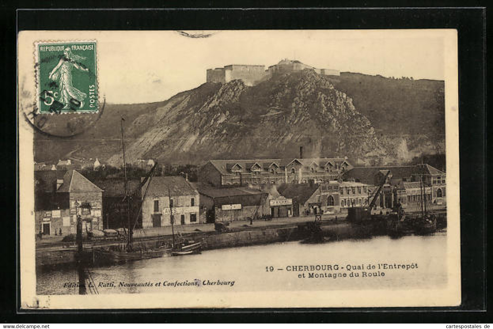 CPA Cherbourg, Quai De L'Entrepot Et Montagne Du Roule  - Cherbourg