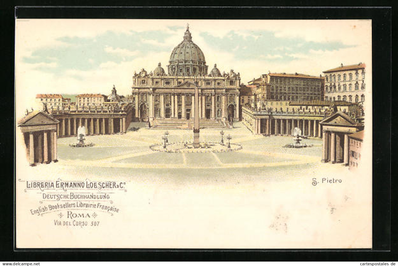 Lithographie Rom, San Pietro  - Vatican