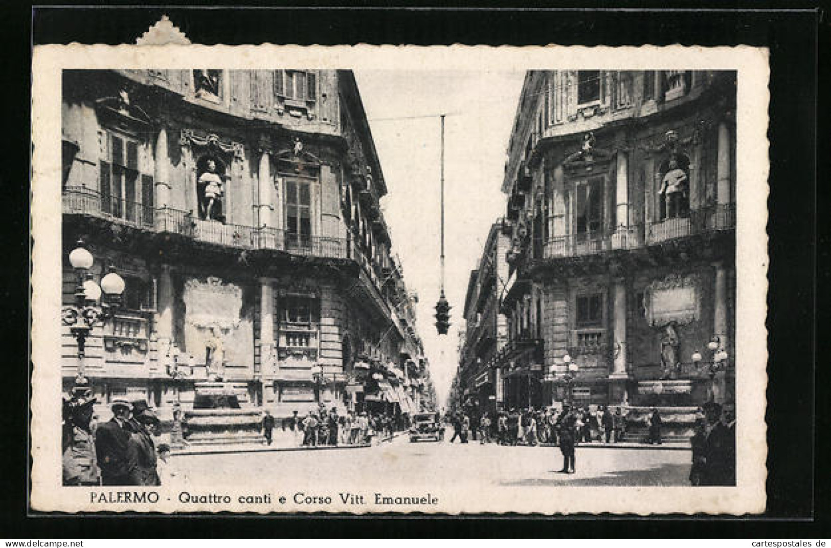 Cartolina Palermo, Quattro Canti E Corso Vitt. Emanuele  - Palermo