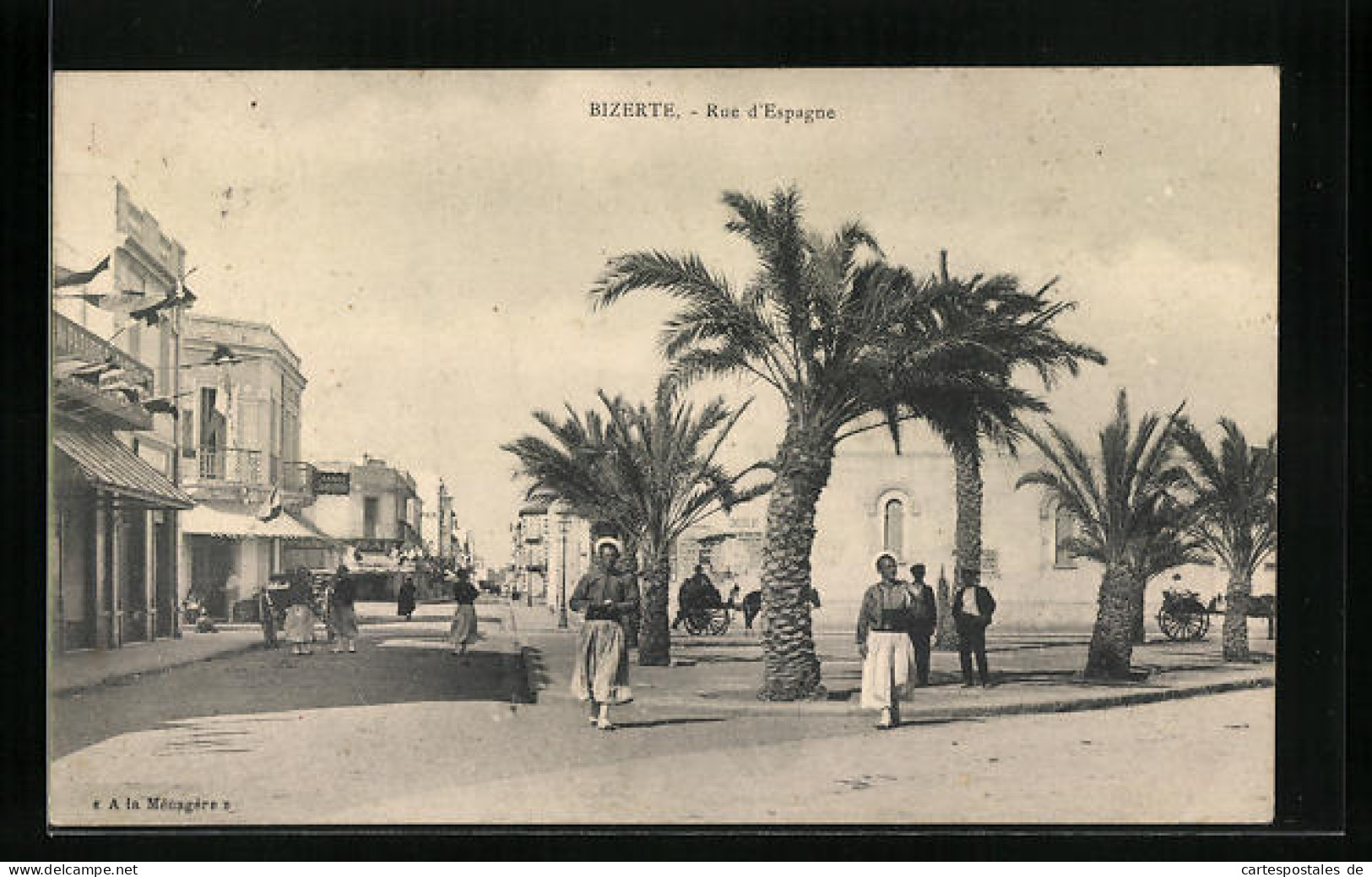 CPA Bizerte, Rue D'Espagne  - Tunisie
