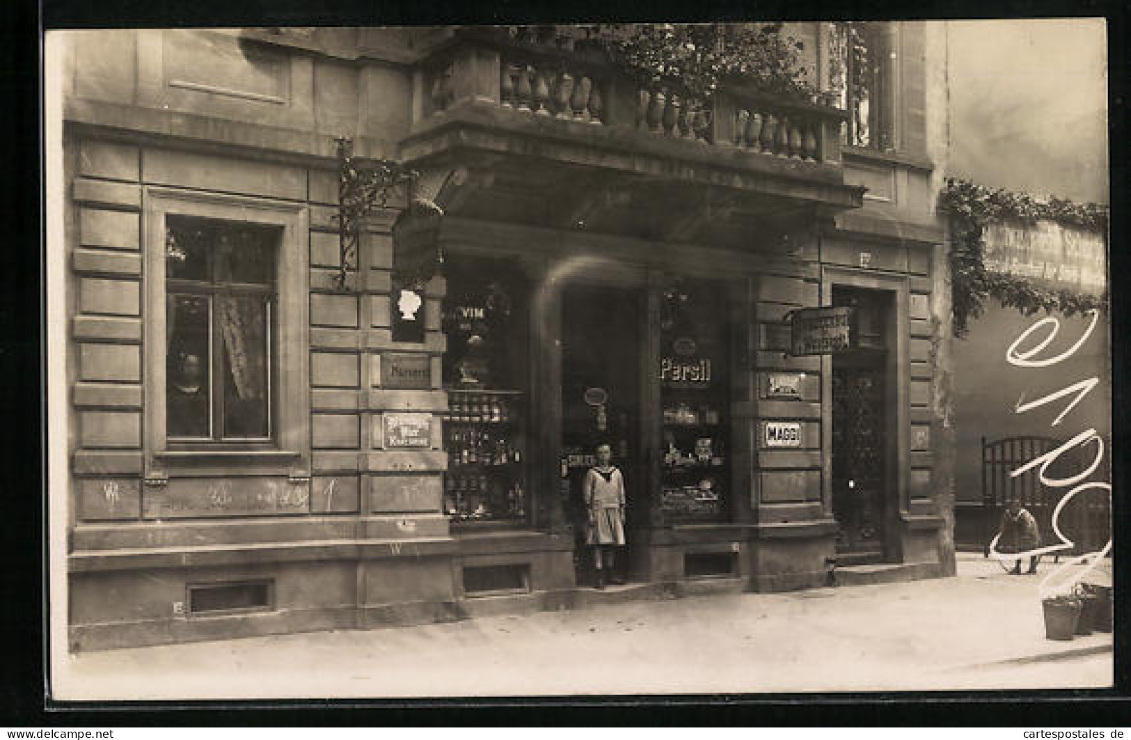 Foto-AK Karlsruhe, Kolonialwaren Eugen Neumann, Kaiserallee 35  - Karlsruhe