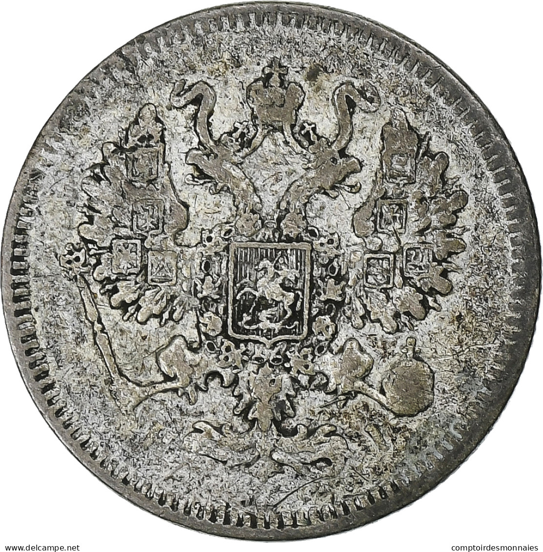 Russie, Alexander II, 10 Kopeks, 1871, Saint-Pétersbourg, Argent, TB+ - Russie