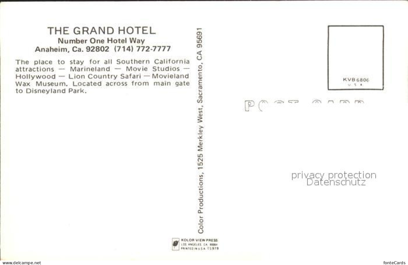 71859282 Anaheim Grandhotelt  - Sonstige & Ohne Zuordnung