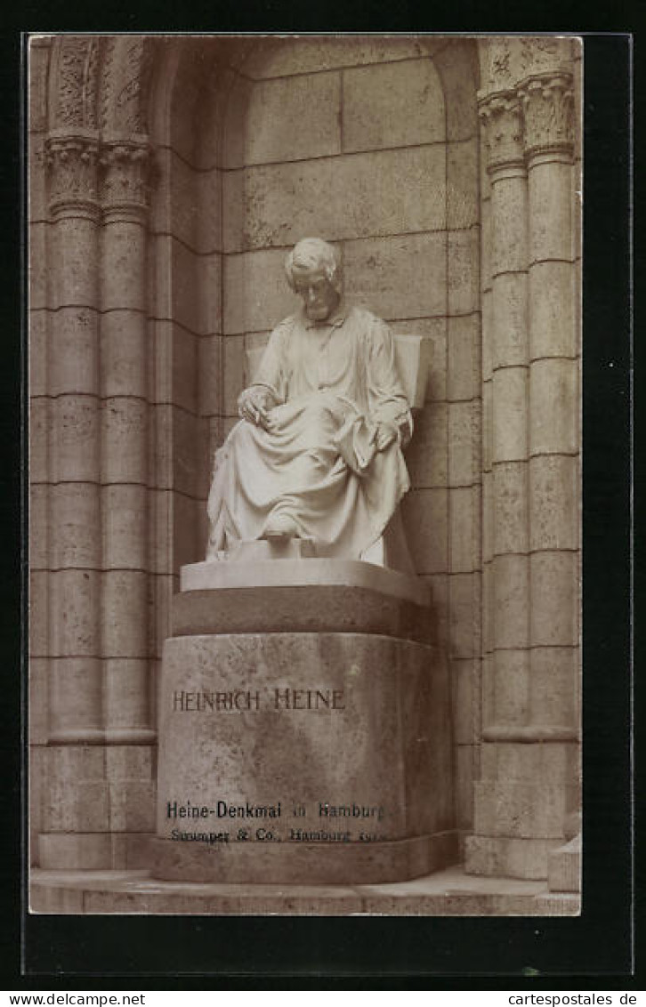 Foto-AK Hamburg, Heinrich Heine Denkmal Im Barkhof, Spitaler Strassse, Fotoverlag Strumper & Co.  - Photographie