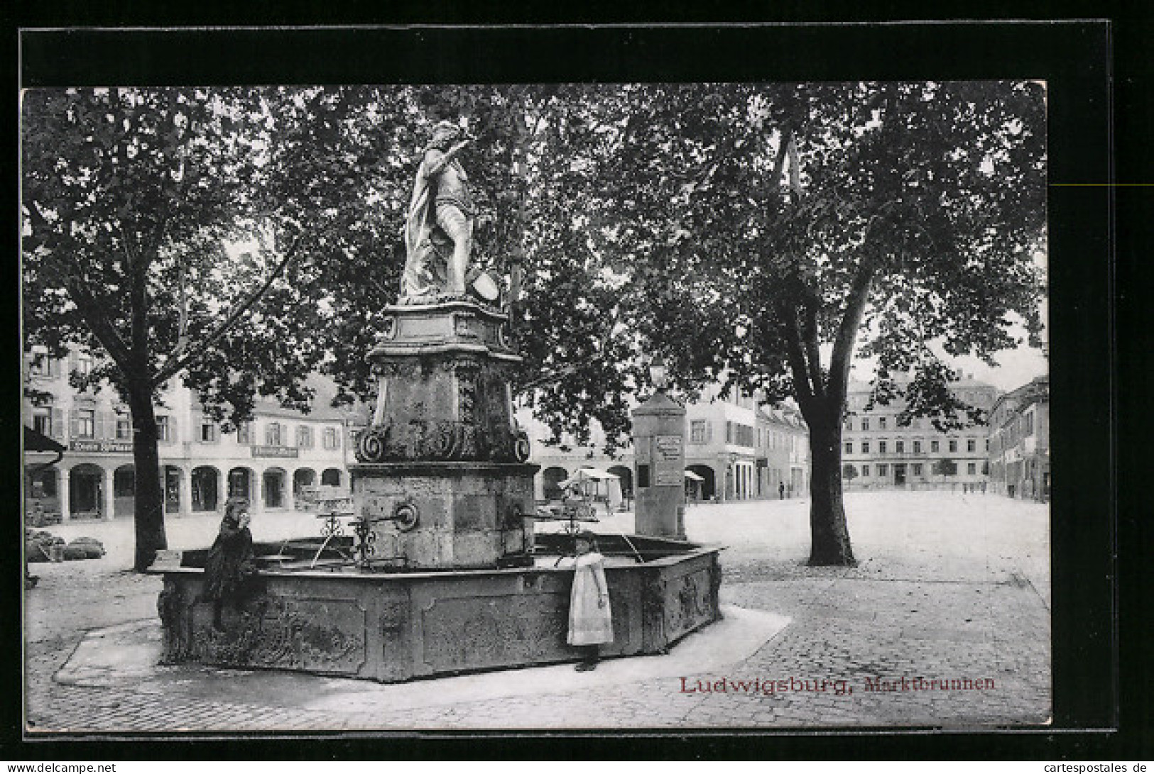 AK Ludwigsburg, Kinder Am Marktbrunnen  - Ludwigsburg