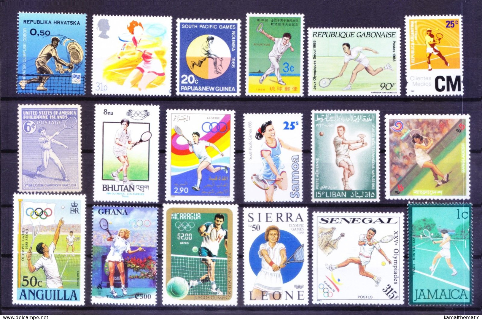 Sports - Tennis All Different 60 MNH Stamps Rare Collection, Lot - Tennis