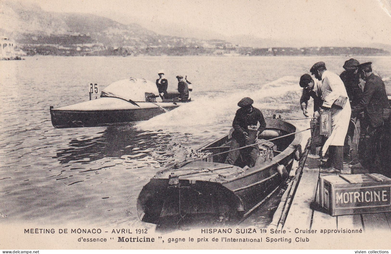 Monaco Monte Carlo Meeting 1912 Hispano Suiza Gagne Le Prix De L'International Sporting Club Publicité Essence Motricine - Monte-Carlo