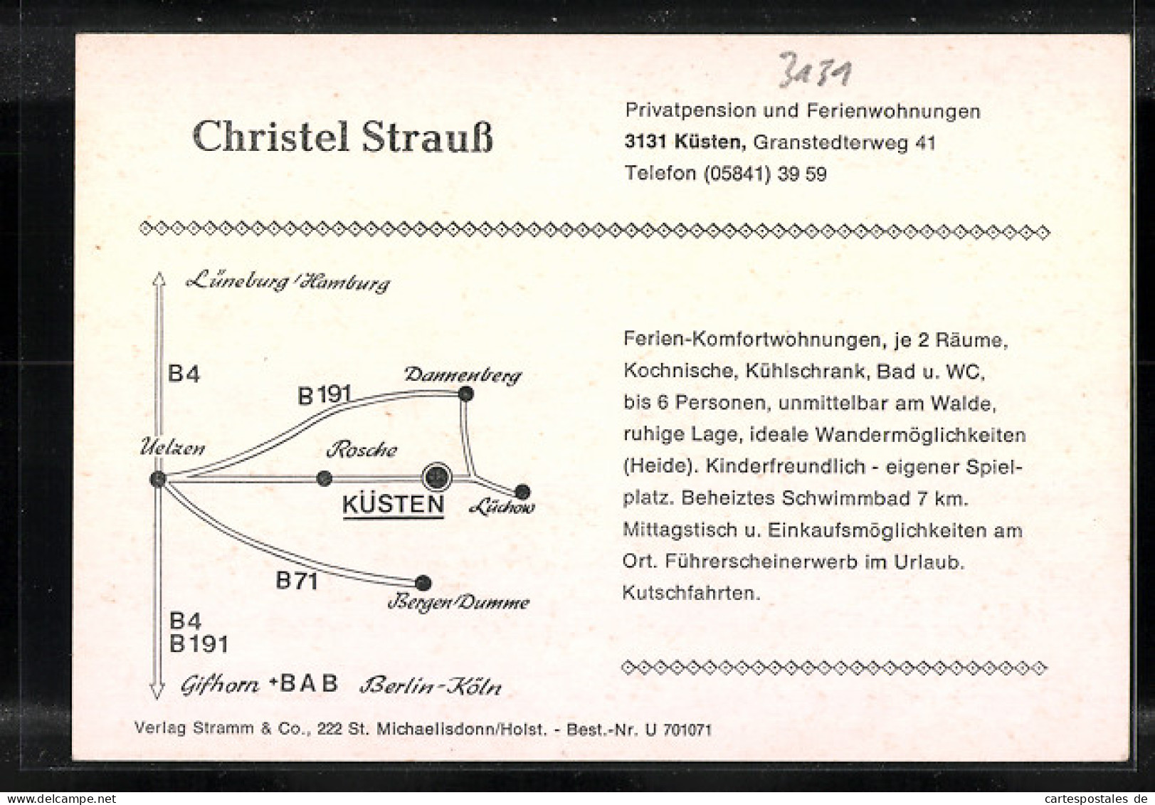 AK Küsten, Privatpension Strauss, Granstedterweg 41  - Autres & Non Classés