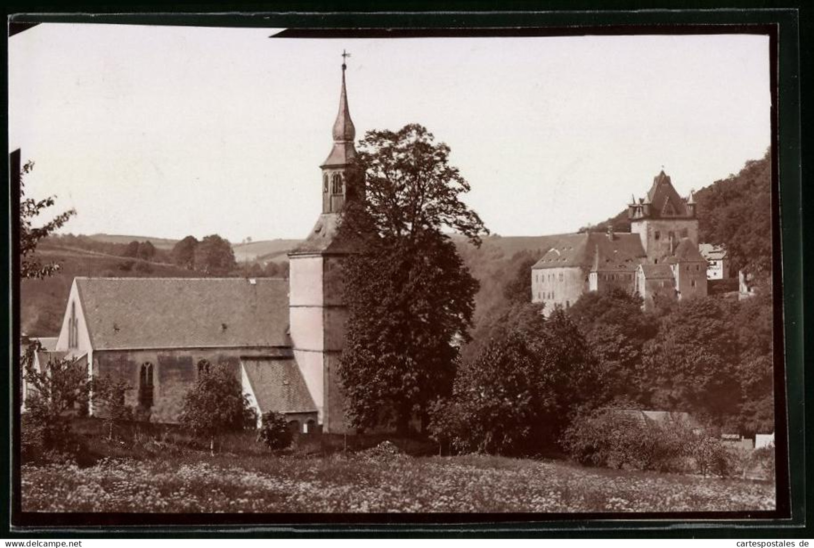 Fotografie Brück & Sohn Meissen, Ansicht Liebstadt I. Sa., Blick Auf Die Kirche Und Das Schloss Kuckuckstein  - Lieux