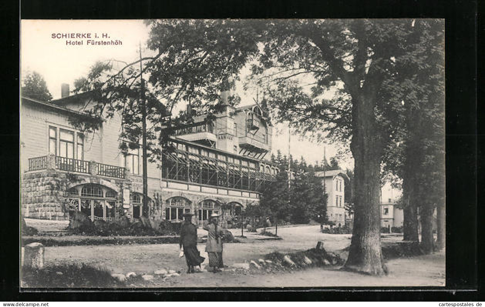 AK Schierke I. H., Spaziergänger Vor Dem Hotel Fürstenhöh  - Schierke