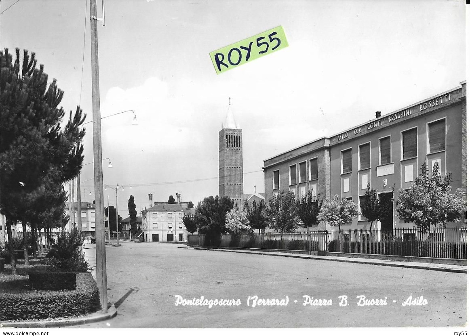 Emilia Romagna-ferrara-pontelagoscuro Frazione Di Ferrara Piazza B.buozzi Veduta Scuola Asilo Conti Braghini Rossetti - Other & Unclassified