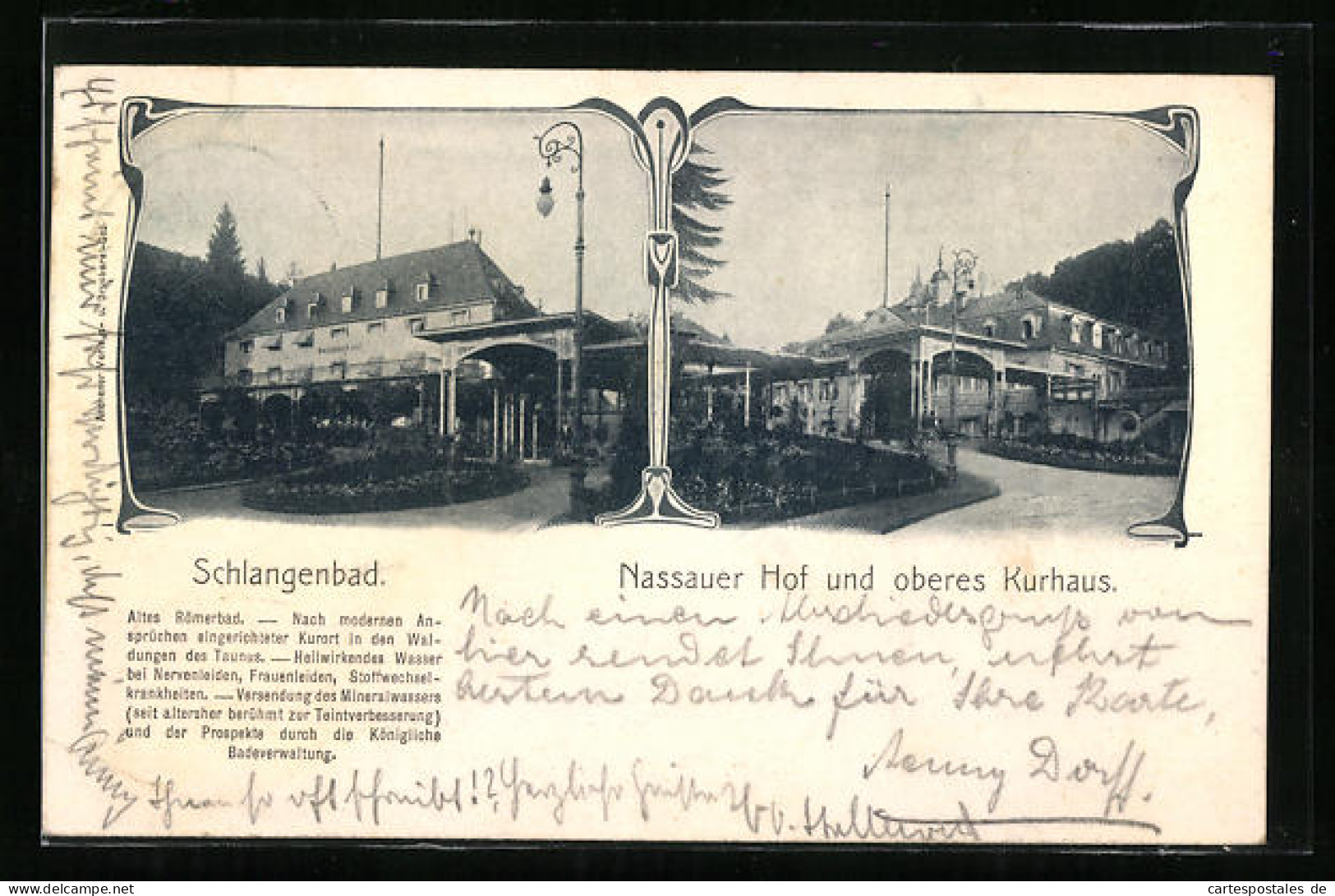 AK Schlangenbad, Nassauer Hof Und Oberes Kurhaus  - Schlangenbad