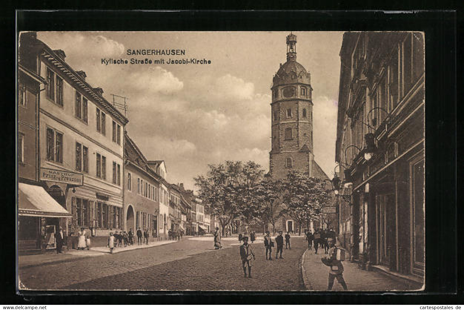 AK Sangerhausen, Kylische Strasse Mit Jacobi-Kirche  - Sangerhausen