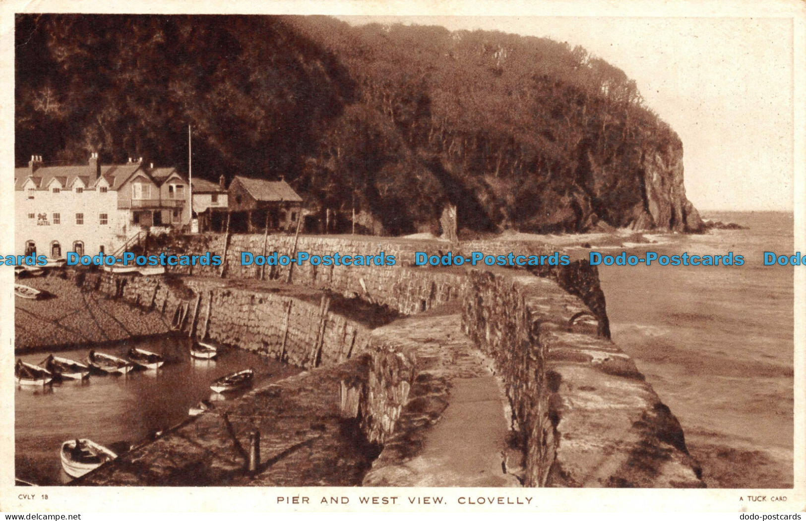 R102263 Pier And West View. Clovelly. Tuck - Monde