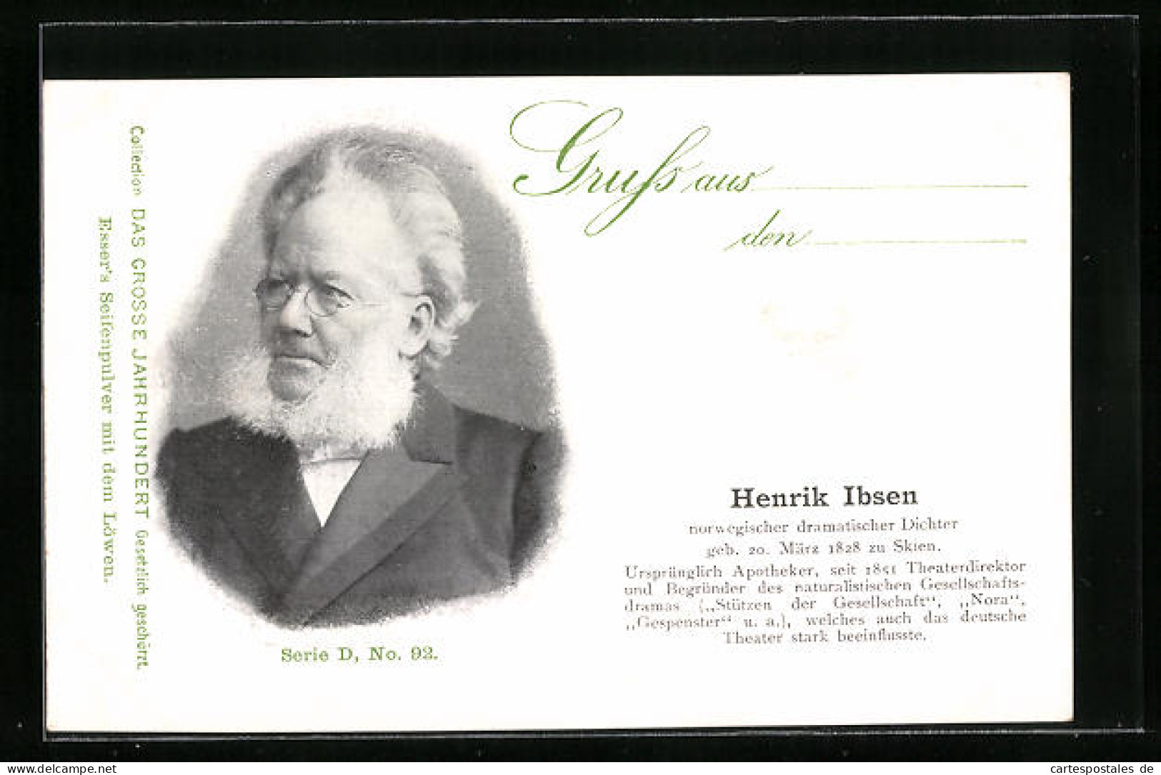 AK Portrait Dichter Henrik Ibsen Mit Bart Und Brille  - Writers