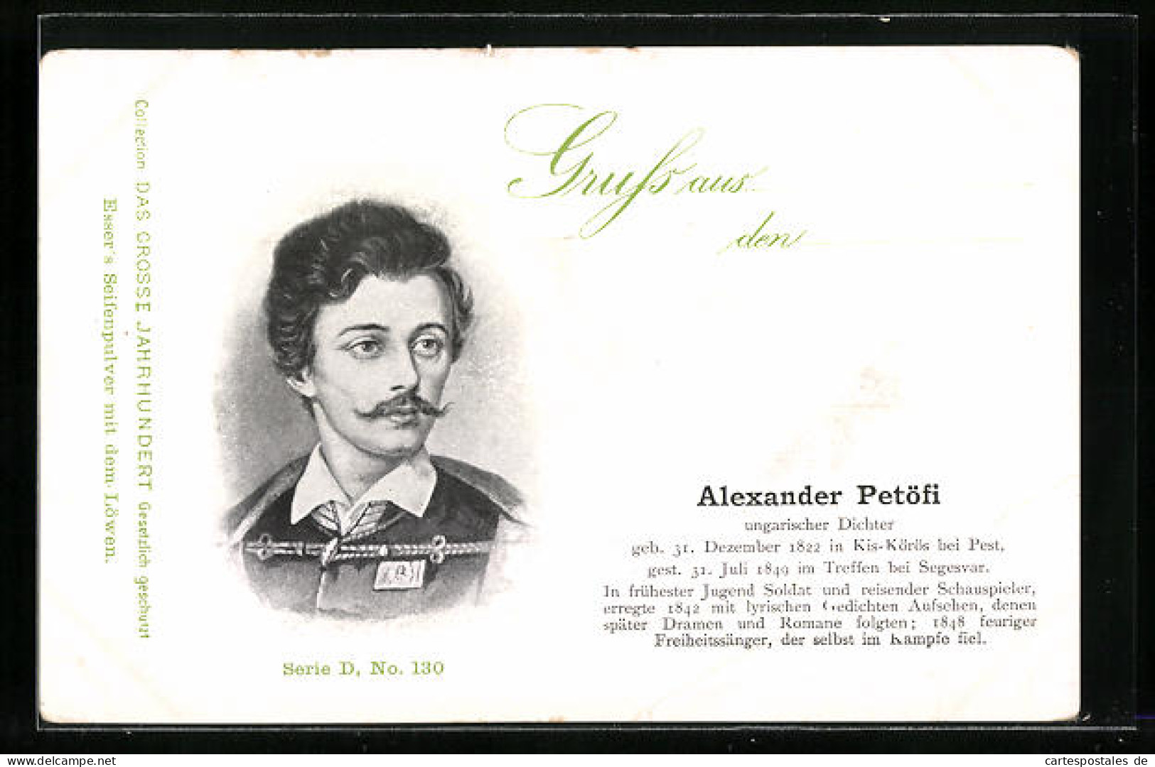 AK Portrait Des Ungarischen Dichters Alexander Petöfi  - Schriftsteller