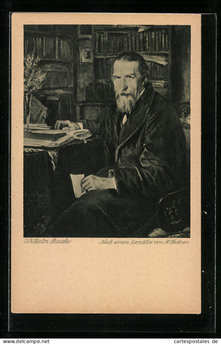 Künstler-AK Wilhelm Raabe In Seinem Schreibzimmer  - Schriftsteller