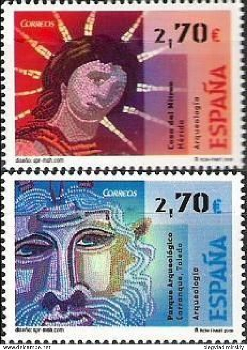 Spain Espagne Spanien 2009 Archeology Ancient Mosaics Set Of 2 Stamps MNH - Archéologie