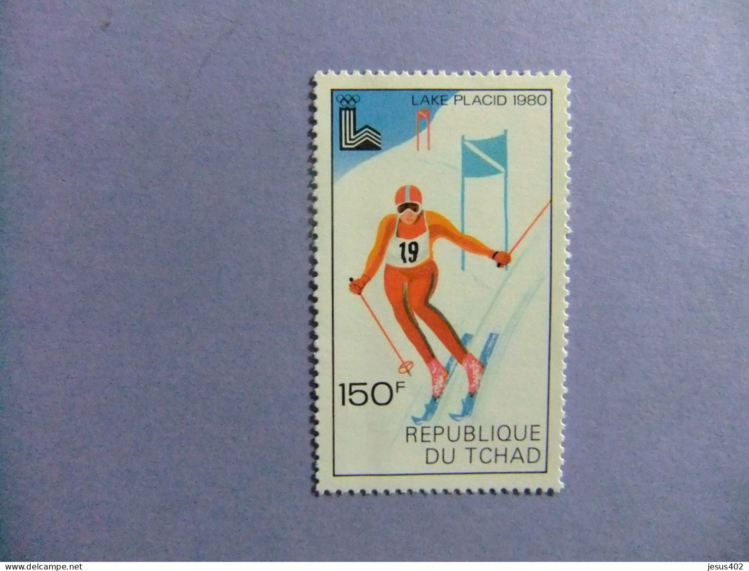 55 REPUBLIQUE TCHAD - CHAD 1979 / JUEGOS OLIMPICOS INVIERNO LAKE PLACID / YVERT 374 MNH - Hiver 1980: Lake Placid