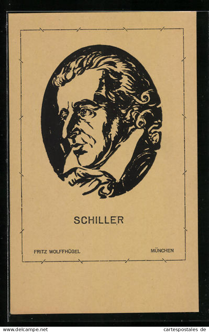 Künstler-AK Portrait Schillers, Bedeutender Deutscher Dichter  - Escritores