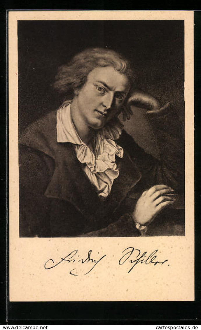Künstler-AK Portrait Schiller 1786 In Denkerpose  - Schriftsteller