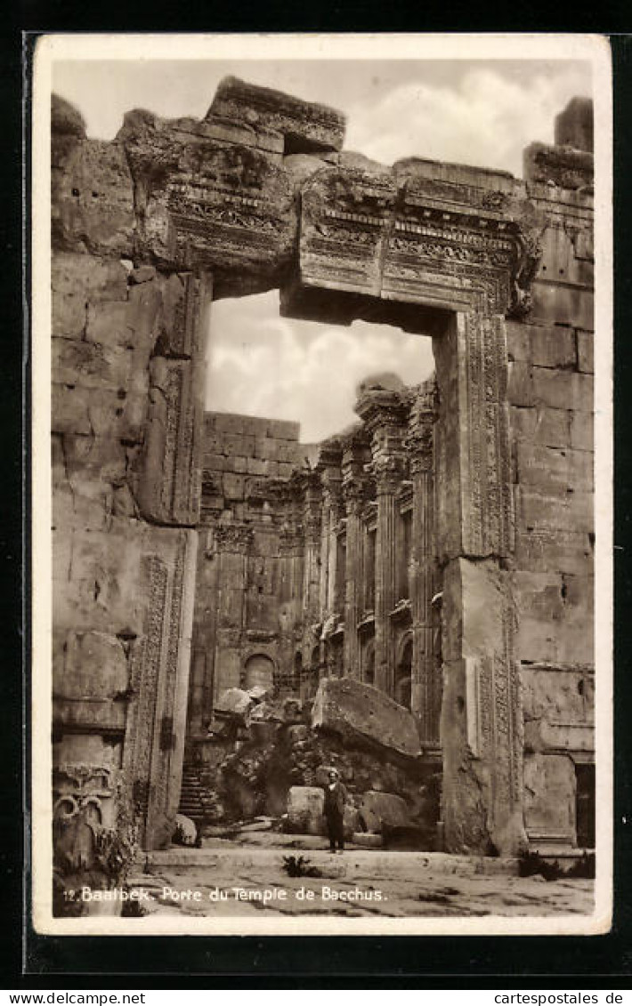 AK Baalbek, Porte Du Temple De Bacchus  - Liban